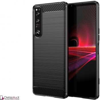 Carbon guminis dėklas - juodas (Sony Xperia 1 IV)